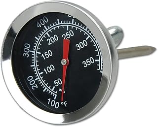 Qiorange Barbecue BBQ Pit Smoker Grill Thermometer Temp Gauge, Stainless Steel Oven Cooking BBQ Probe Thermometer (50°C - 350°C)