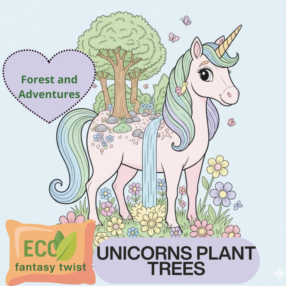 Unicorns Plant Trees: Forest and Adventures Coloring book (Magical Adventures in the Green World)