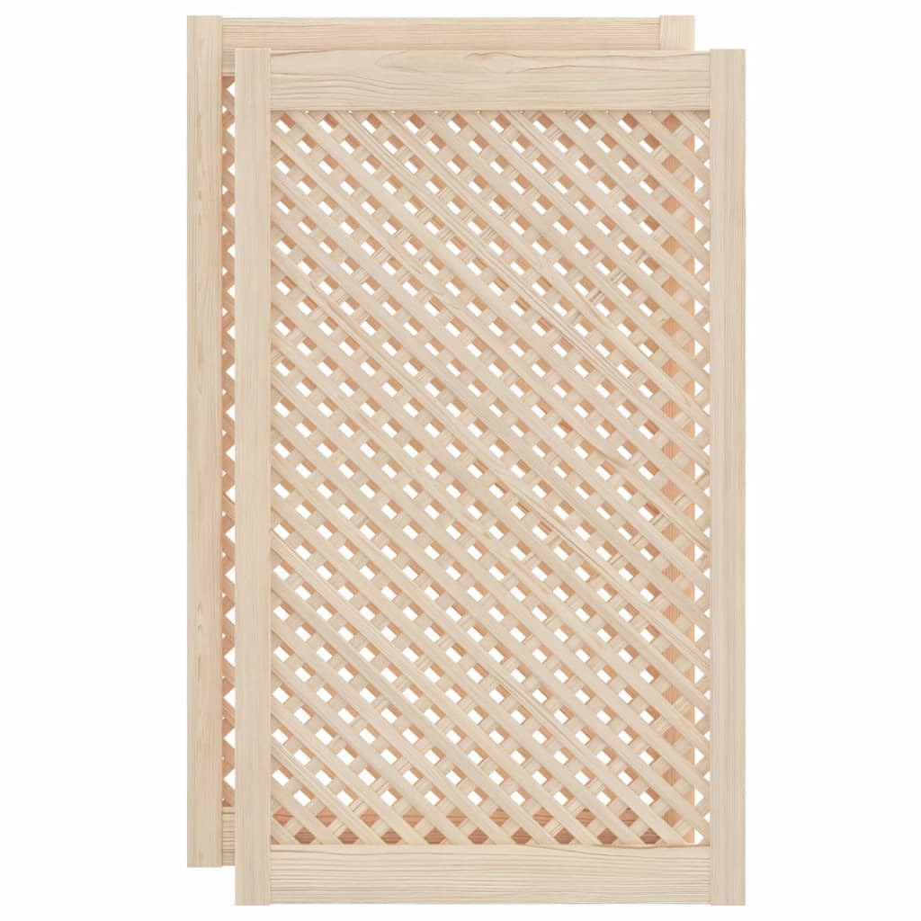 vidaXL Puertas de armario entramado 2 uds madera pino 59,5x99 cm