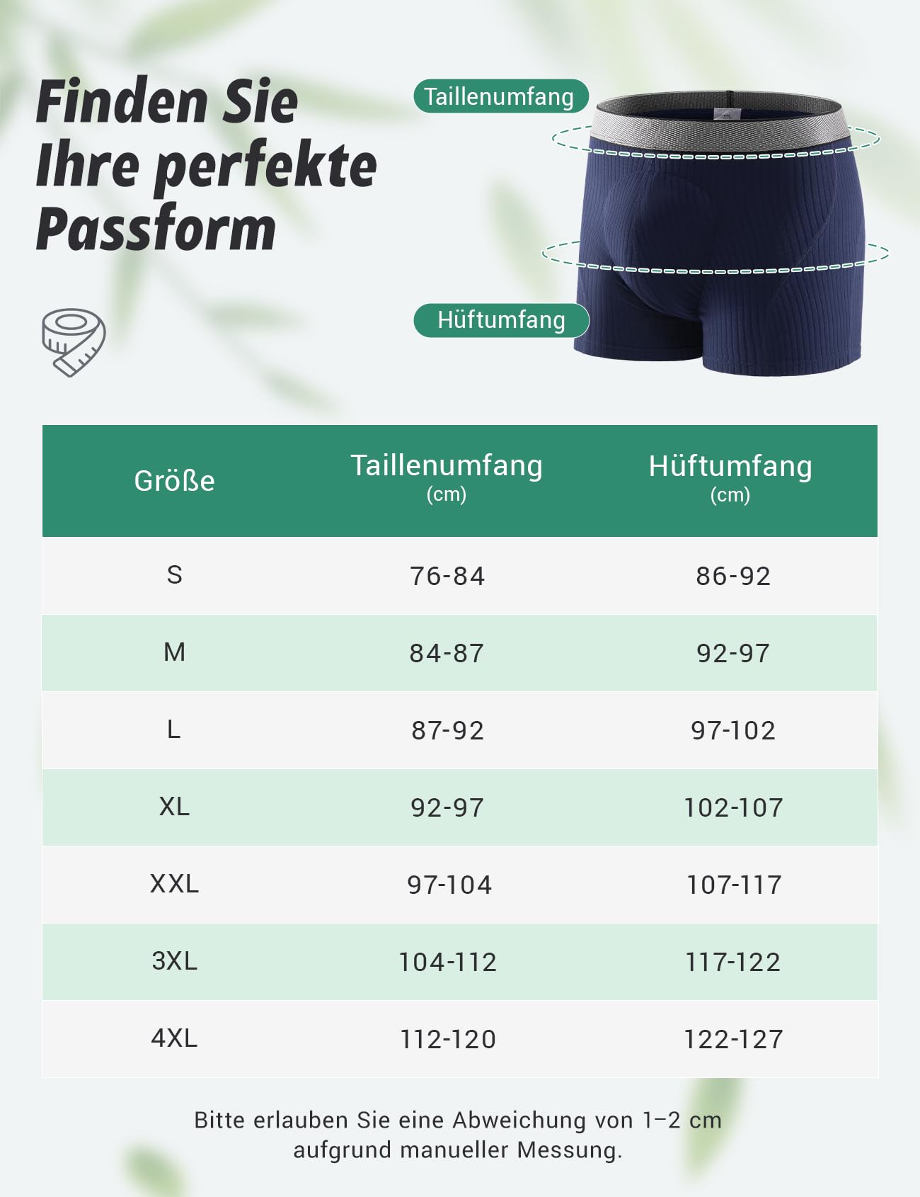 Carer 3er Pack Inkontinenz Pants Männer Bambus 160 ml Absorptionskapazität verbesserte Boxershorts Herren Waschbar Auslaufsicher Weich Atmungsaktiv Komfort Funktionsunterwäsche Blau Größe L