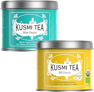 Kusmi Tea - BB Detox + Blue Detox - Iconic Detox Tea - Organic Tea - Blend of Green Tea, Mate & Fruits - Organic Flavored ...