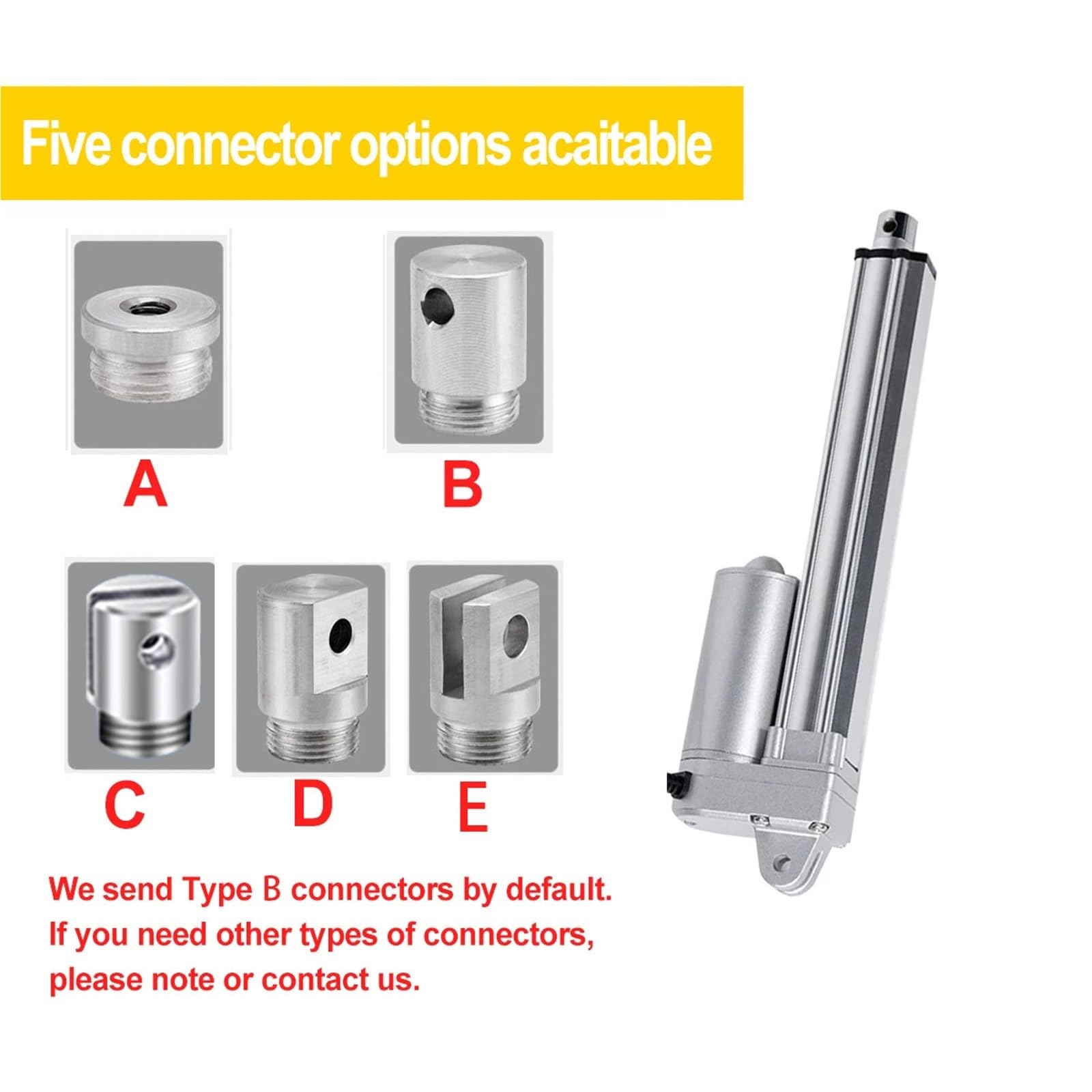 Attuatore lineare impermeabile IP65, 24 V, 3000 N, 50 mm, 400 mm, 600 mm, 800 mm, 1000 mm, tratto, motorizzazione della porta 150 mm/(2100N 8 mm, corsa 300 mm_24 V)