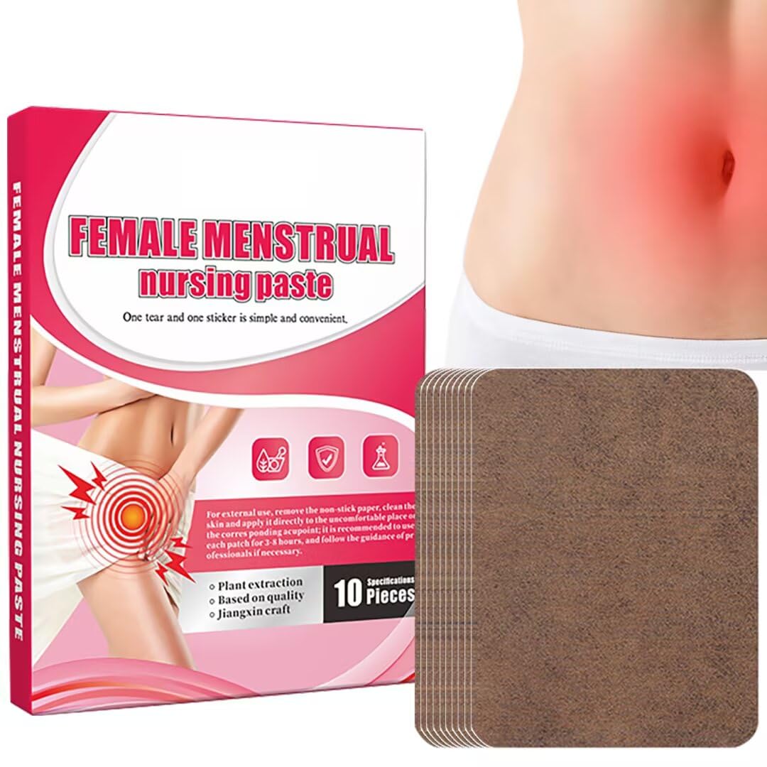 Parches menstruales menstruales para mujeres, extractos vegetales de ajenjo y angélica, eficaz contra los cólicos menstruales, dolor abdominal, 10 unidades