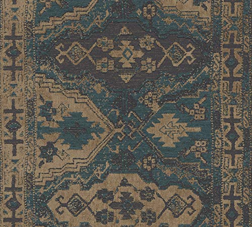 Papier peint intissé oriental bleu vert noir AS Création 378682 - 3