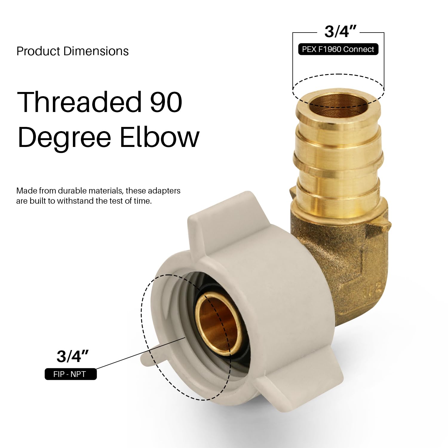 Lot De 25 Coudes 1/2 Pex A X 3/4 MNPT - XFITTING, Expansion, Neuf