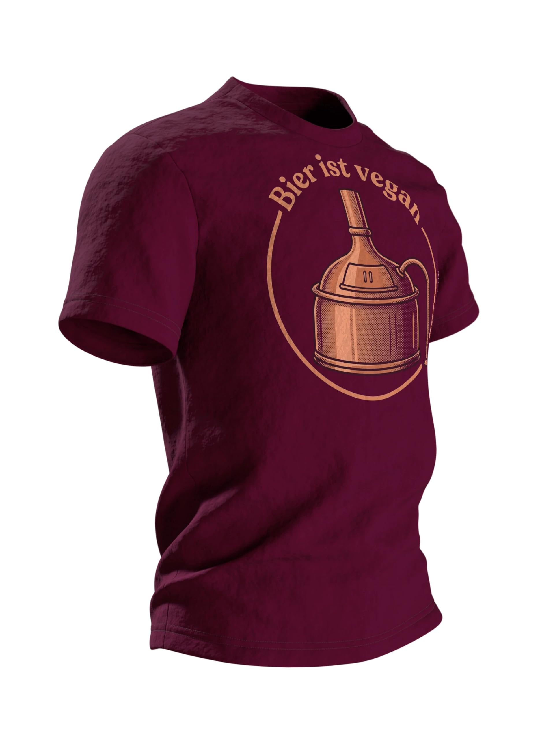 Braukessel T-Shirt Bier ist vegan, Kupferkessel-Emblem im Retro-Stil