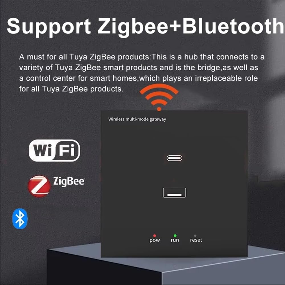 Tuya Zigbee Multi-Mode Wall Gateway Hub für Home, WiFi Bridge, Bluetooth Mesh, Life Fernbedienung Funktioniert Funktioniert