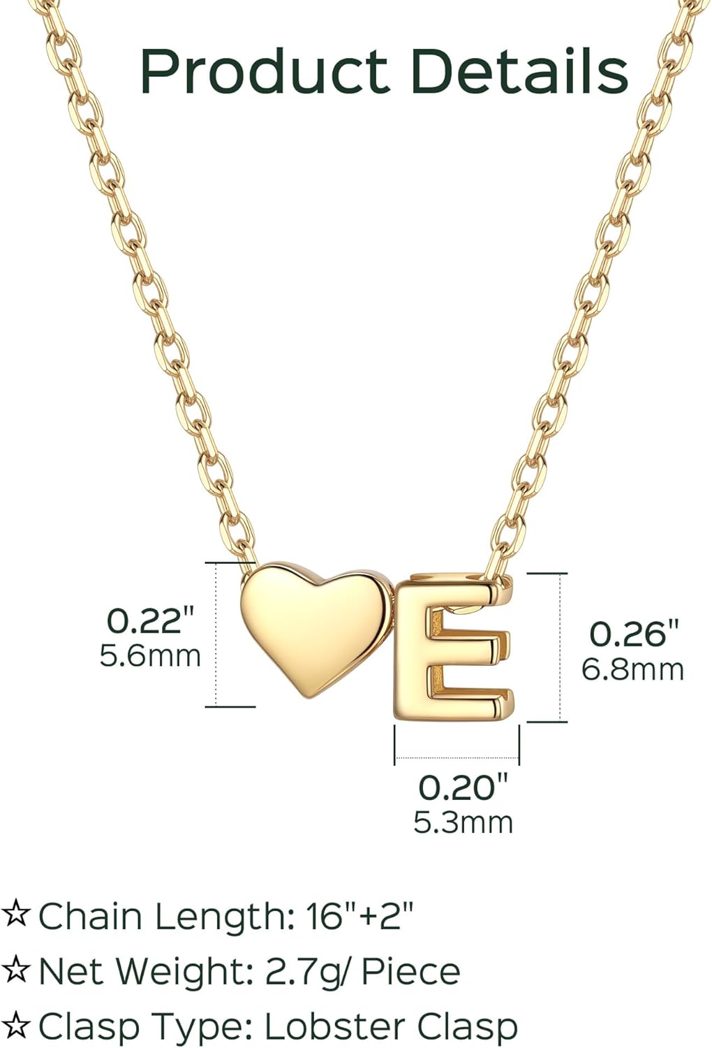 ChicSilver Heart Necklaces for Women 14K Gold Plated Necklace Hypoallergenic Dainty Initial Necklaces for Women - Image 5