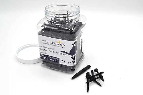 Miniatura 10 de Yellowbird #8 x 2-14 pulgadas Combo de cabeza plana cuadradaPhillips Drive - Puntas avellanadas - Rosca profunda - Tipo 17 - Montaje de gabinete y