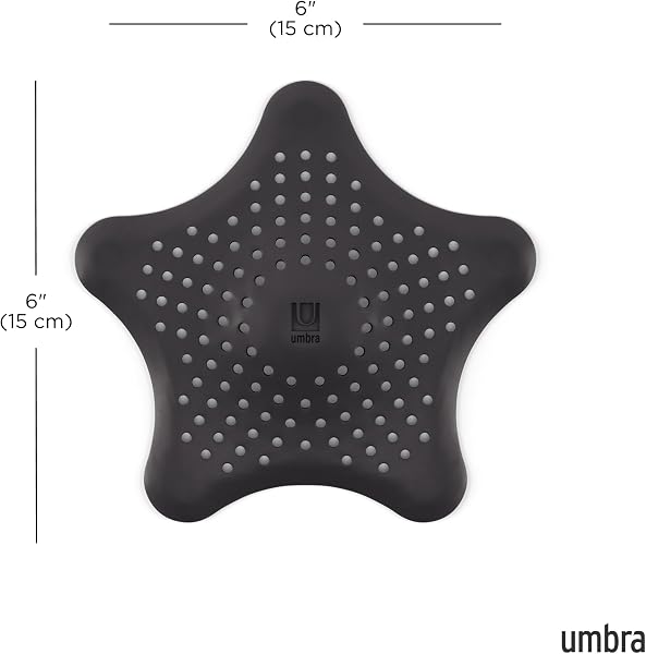 Umbra Umbra Starfish Hair Catcher Drain Cover, Black in use