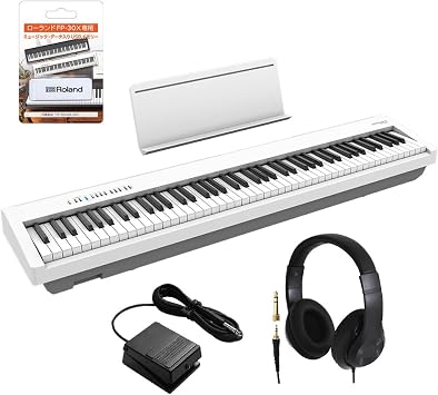Roland FP-30X WH Electronic Piano 88 Keys Headphone Set Roland