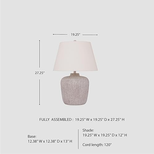 Miniatura 4 de Signature Design by Ashley Danry - Lámpara de mesa industrial de metal envejecido con interruptor de 3 vías, color blanco y marrón claro