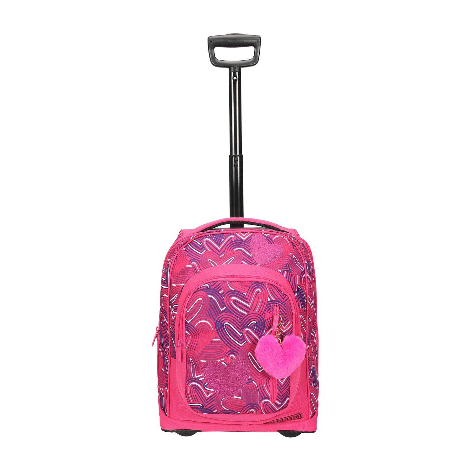 Carrera Trolley Scuola Bambina HeartBeat Fucsia - 2 in 1 Zaino - Ruote Anti-Rumore - Lt 35 - Barra Regolabile in Due Altezze - Perfetto per Scuola e Viaggio