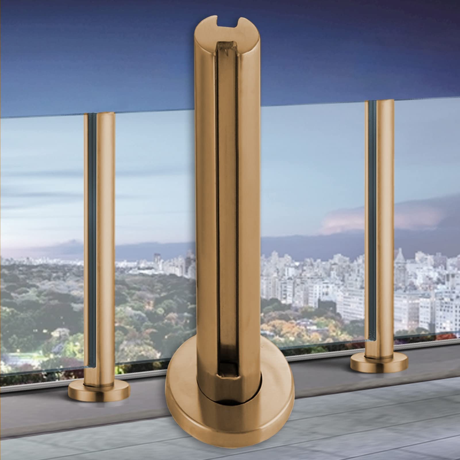 Support de fixation de garde-corps pour escalier et poteau d'angle inox