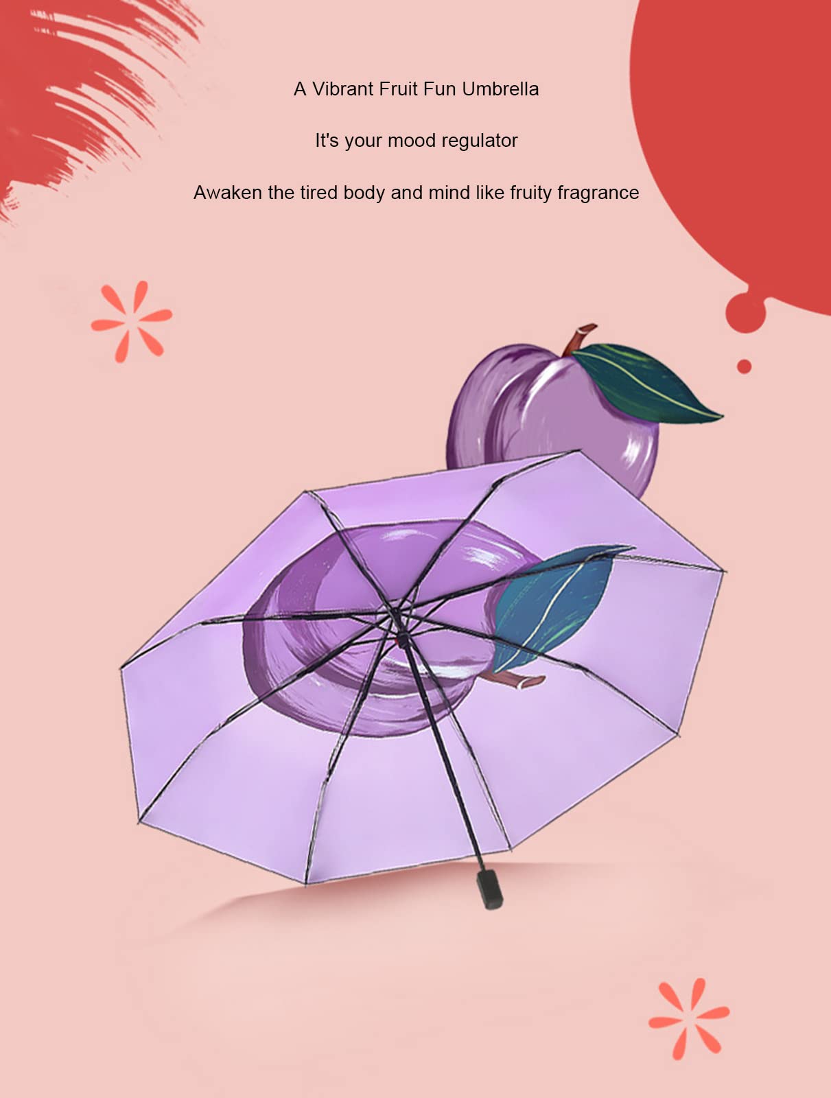 Paraguas de Viaje Compacto, Anti-UV, 8 Costillas, Resistente al Viento, Ligero, portátil, pequeño, Mochila para Coche, Paraguas para Lluvia, Paraguas para Hombres y Mujeres