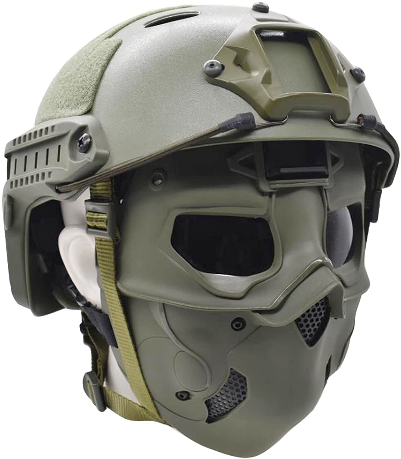 Maschera tattica per casco protettivo integrale Airsoft, maschera per costume cosplay di tipo selvaggio con staffa NVG, per gioco di sopravvivenza sul campo CS