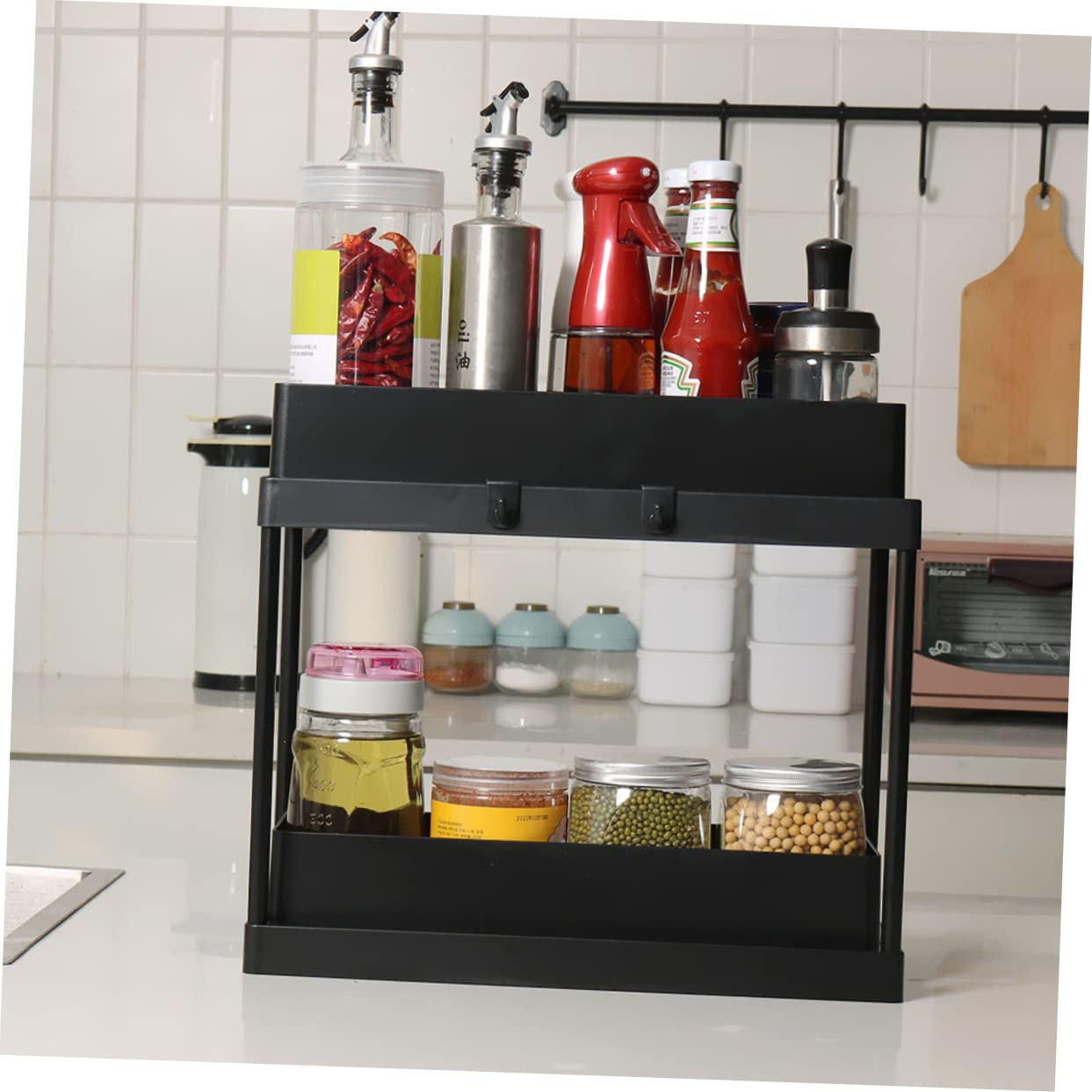 ULTECHNOVO Organizer Estraibili Per Mobiletto Sottolavello Cucina Ripiano Portaoggetti Telescopico Retrattile in Abs Supporto