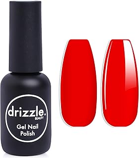 Drizzle Beauty Nail Polish Red Color, Gel Nail Polish (15ml) Single Bottle LED UV Gel Polish Soak Off French Nail for Star...
