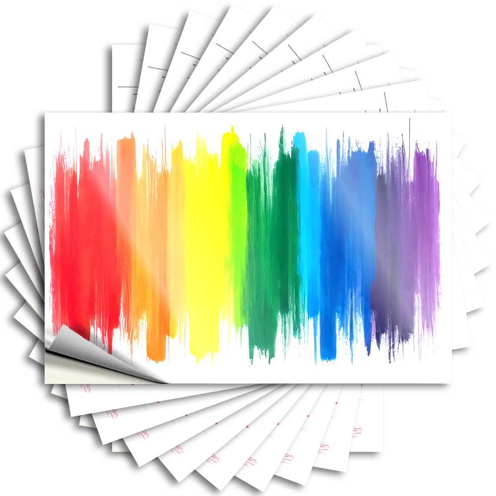 Fzfn Colour Coastal Sticker, Western Helmet Rainbow Brushstroke Abstract Art | Funny Quote Indoor Decals(8X12cm)