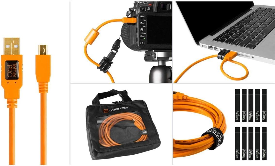 Tether Tools - Starter tethering- kit: USB 2.0 A/Mini-B Cable 4.6 m