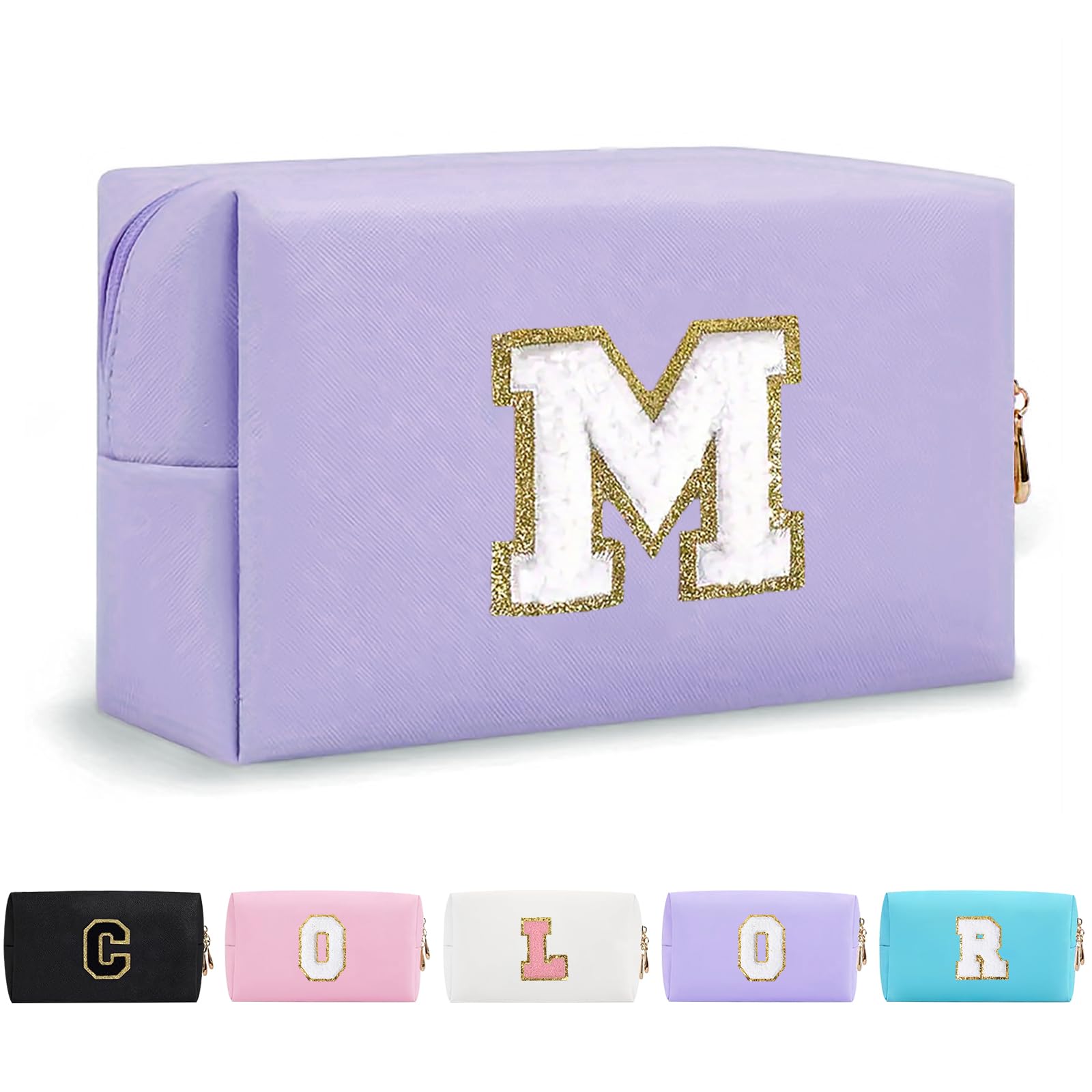 Bolsa de Maquillaje, Bolsa de Cosméticos Impermeable de Viaje, PU Cuero, Neceser de Baño, Bolsa De Aseo Y Almacenamiento para Mujer,Cosas Preppy para niñas Adolescentes (Letra A-Z) — view 67