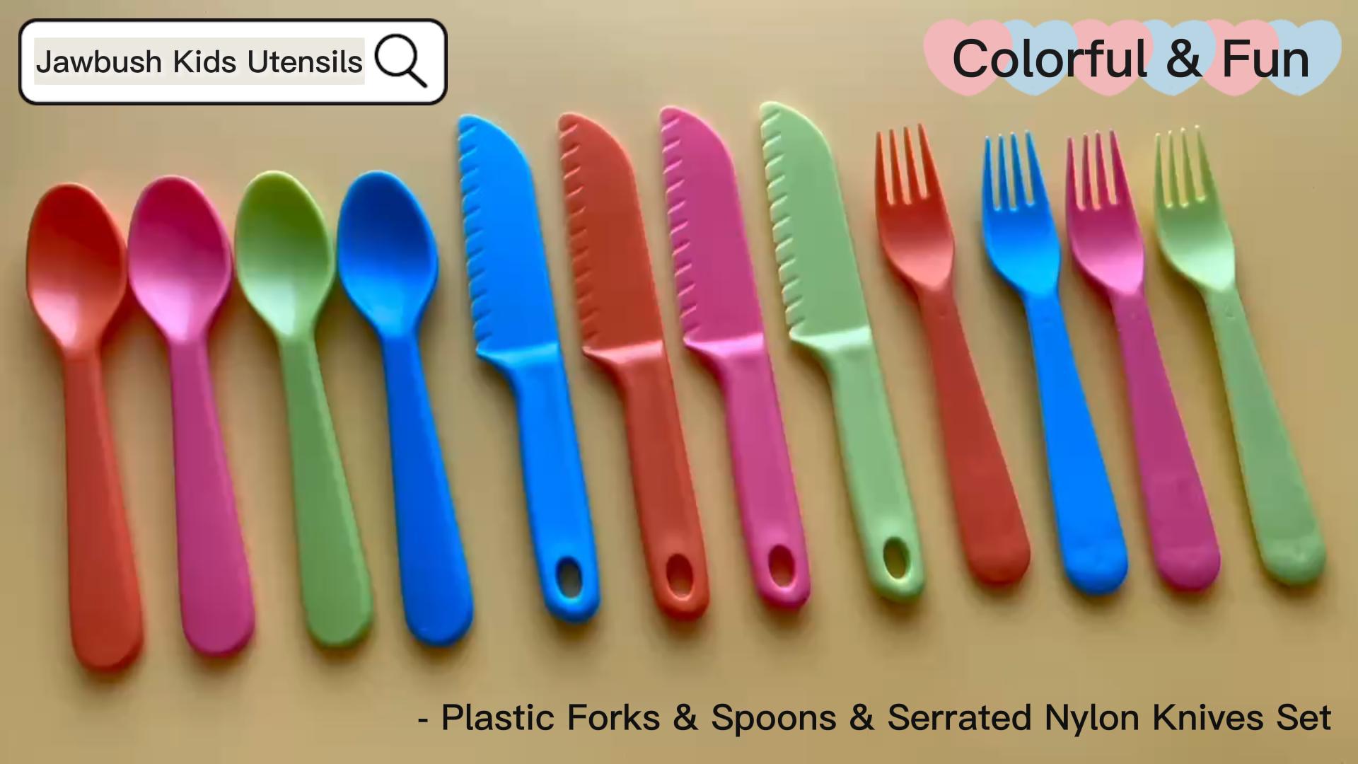 Amazon.com: Jawbush 16 Pcs Kids Plastic Spoons, Reusable Toddler