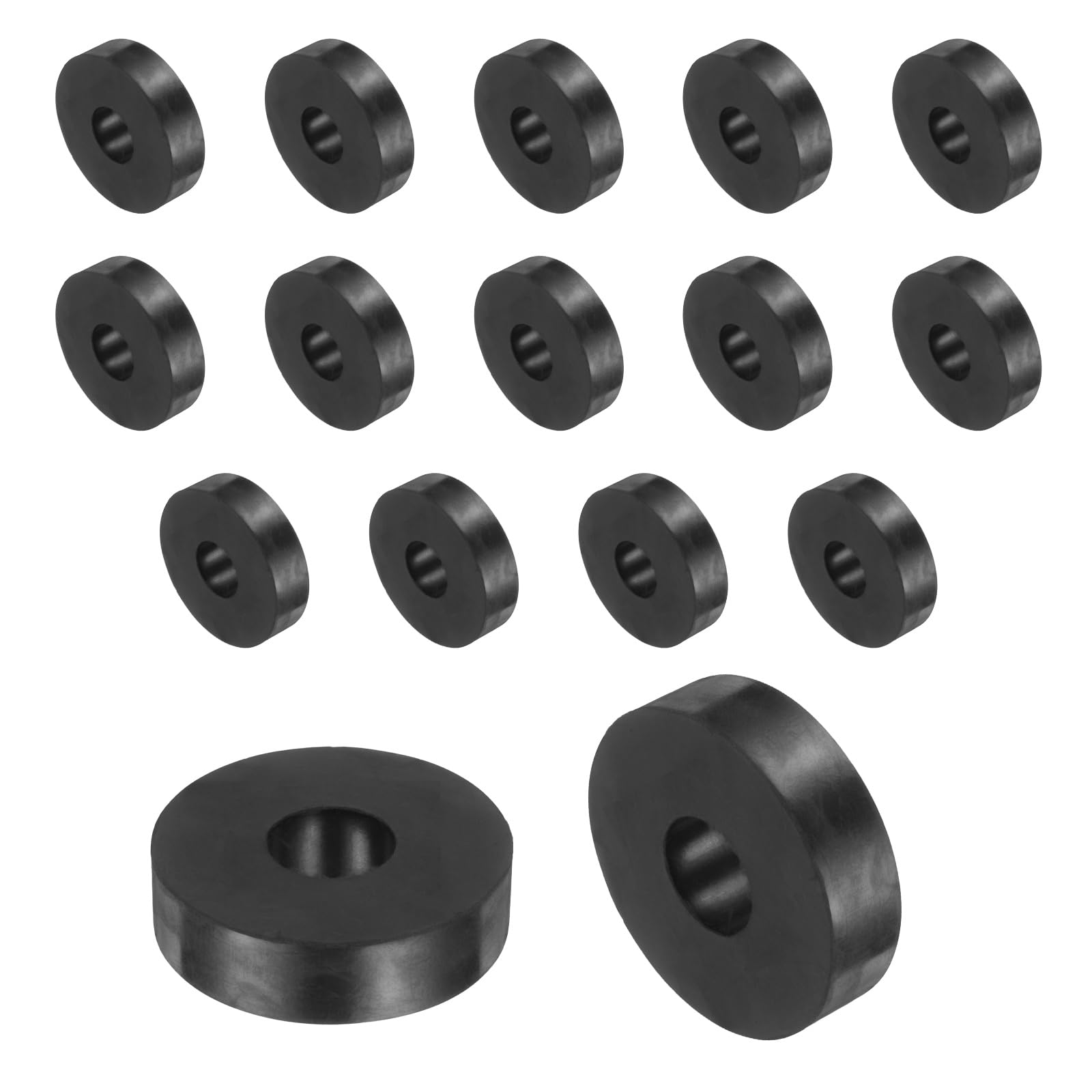 sourcing map 16 Pcs Rubber Spacers 39mm OD x 23mm ID x 9mm Height Round Anti Vibration Spacer Rubber Bushing Grommets — image 1