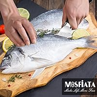 Vista 6 de MOSFiATA - Cuchillo para deshuesar de 6 pulgadas, cuchillo de cocina afilado con protector de dedos y sacapuntas, acero inoxidable alemán de alto