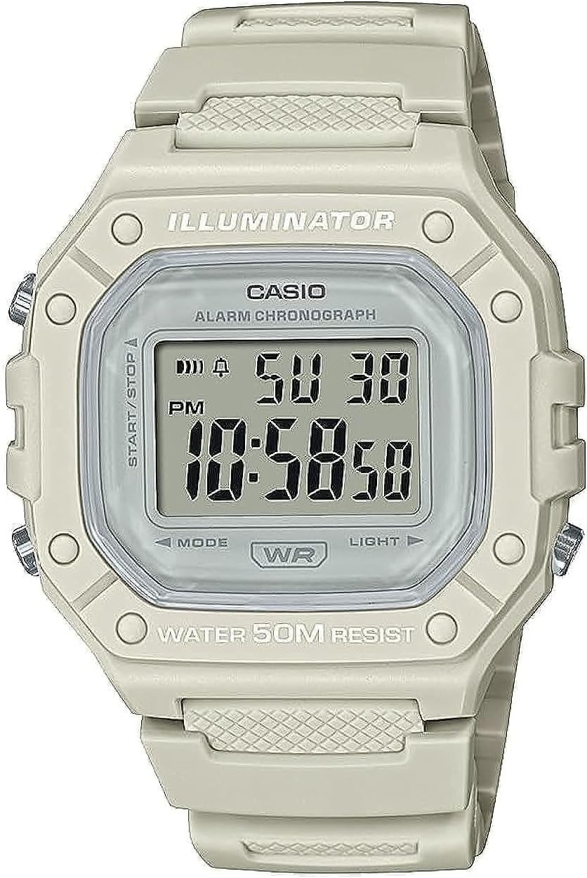 W218H Series | Men’s Digital Watch | 50M WR | 1/100 Second Stopwatch | 100 SEC Chronograph | LED Backlight | Countdown Timer | Daily Alarm | Hourly Time Signal | 7 Year Battery