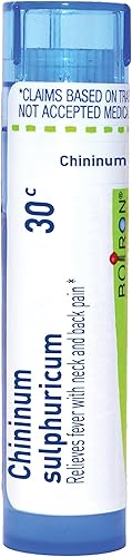 Boiron Chininum Sulphuricum 30C para fiebre con dolor de cuello y espalda - 80 pellets