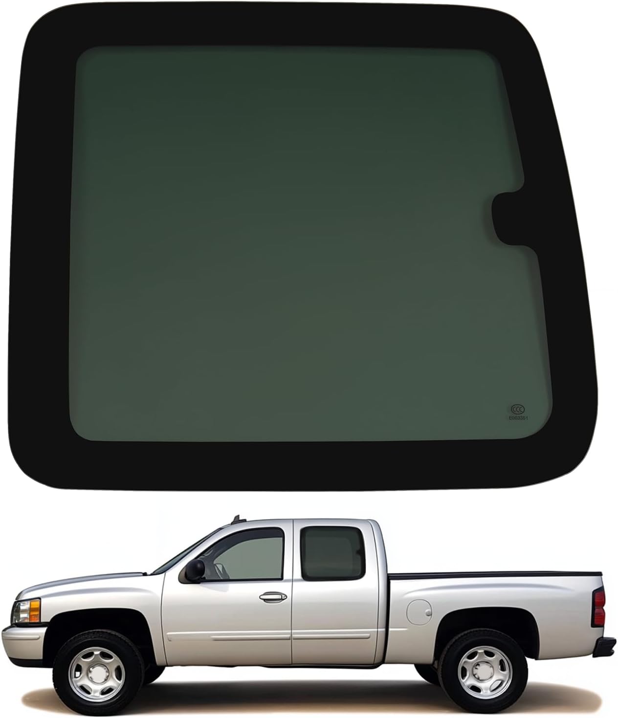 Quarter Window Glass Compatible with 1999-2007 Chevrolet Chevy Silverado & GMC Sierra 1500 2500 3500 Extended Cab Privacy Movable Window Glass Driver Left Side