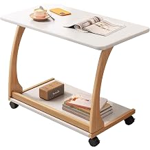 C-Shaped Side Table, C Shaped End Table for Couch, Sofa End Table, A Movable, Space-Saving Side Table, Use for Sofa and Bed Bedroom Laptop Coffee Snack