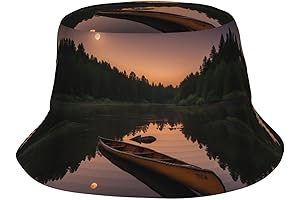 Moonlit Canoe Allagash River Canoeing Sunshade Hat