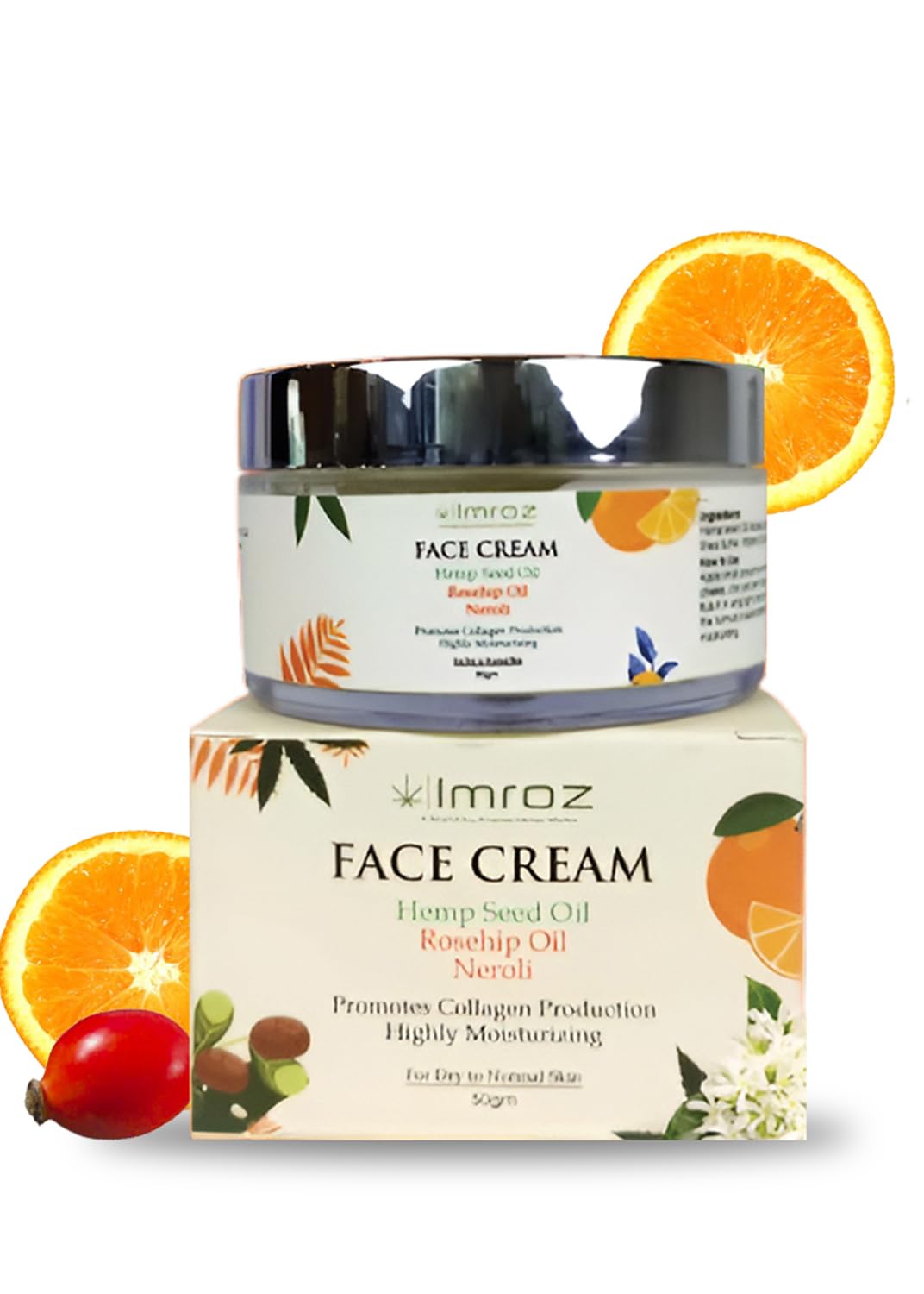 Imroz Face Cream 50 gm | With Neroli, Hemp Seed & Rosehip Oil