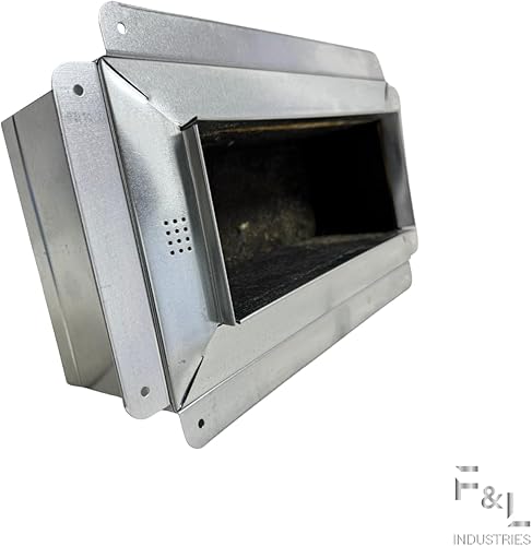 Miniatura 5 de Caja de registro de techo galvanizada aislada R6 - Conecta la ventilación de registro y el difusor, funda de conducto HVAC (acero galvanizado, 14 x