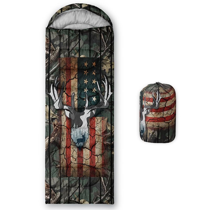 HOSIMA Sleeping Bags for Boys Girls Kids,Moose Printed Lightweight Warm Portable Outdoor Indoor Waterproof Cold Resistant Sleeping Bag for Camping Hiking (Moose2) โ image 1