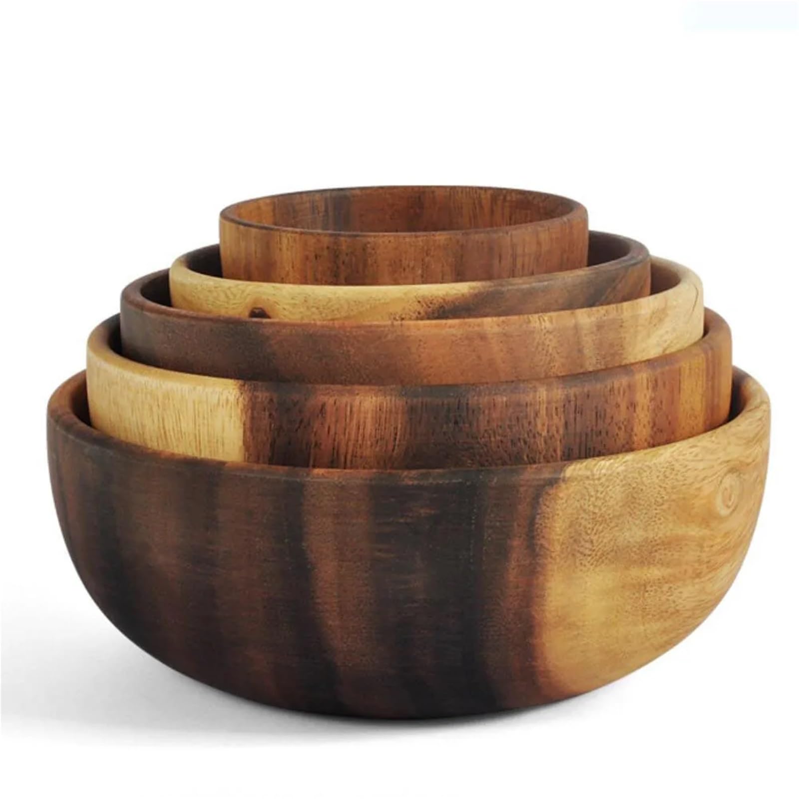 1 pieza de ensaladera madera hecha a mano, vajilla granos frutos secos, boca poco profunda(18CM)