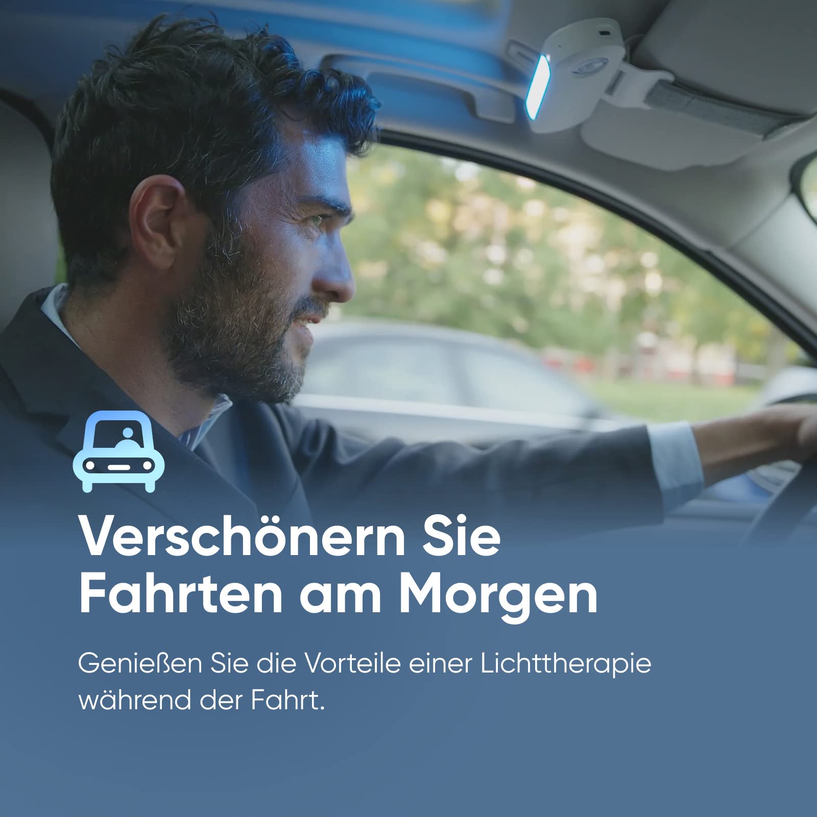 Luminette Drive® - Erste Lichttherapie-Lampe für den Einsatz im Auto - Genießen Sie die Vorteile der Lichttherapie während der Fahrt