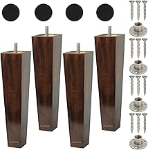 Wooden Square Sofa Leg and Furniture Leg Walnut 8 Inch