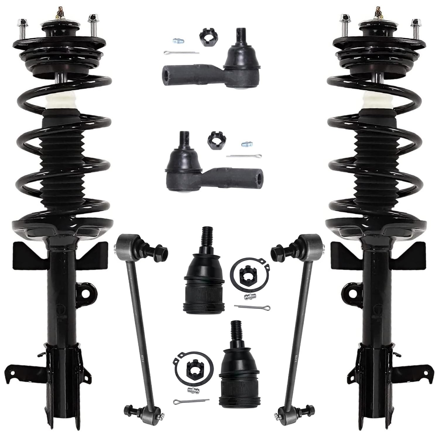 Detroit Axle - Front Struts w/Coil Springs Sway Bar Links Lower Ball Joints