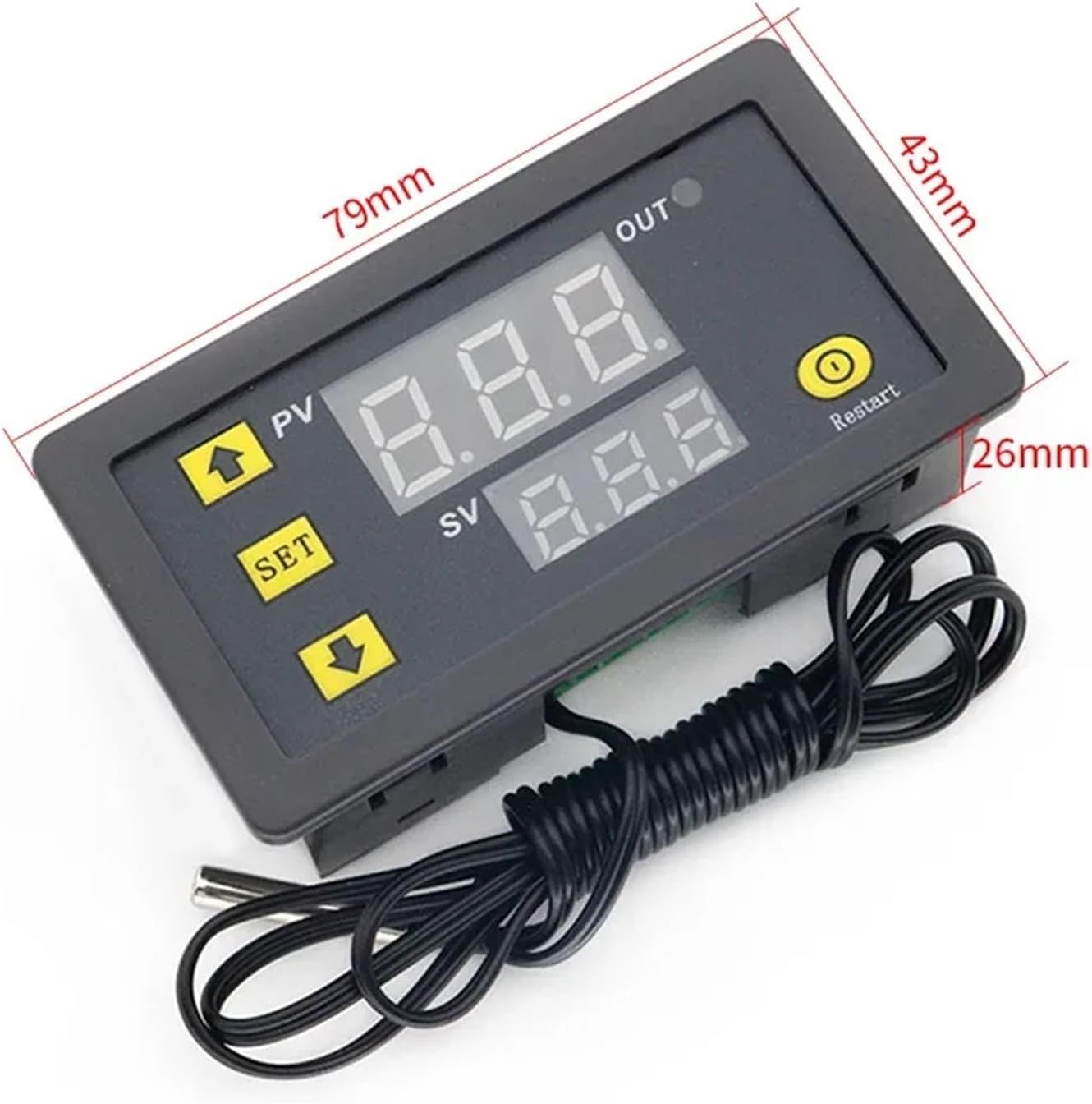 1pc 12V Mini Digital Temperature Controller 12V 24V 220V Thermostat Regulator Heating Cooling Control Thermoregulator with Sensor(AC 110V-220V)