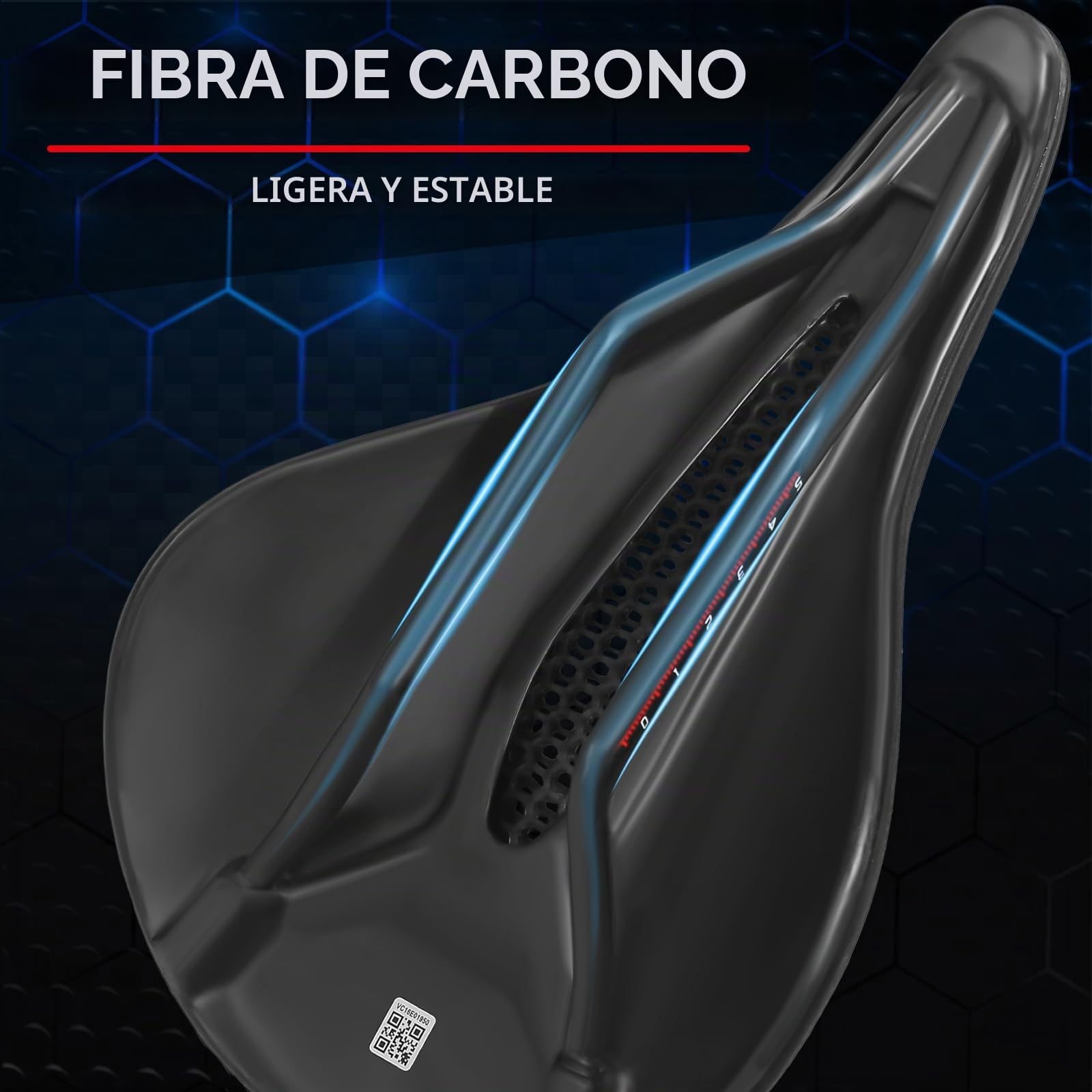 BUCKLOS Sillín de Bicicleta con impresión 3D, Asiento de Bicicleta de montaña y Carretera, cómodo cojín de Bicicleta, Apto para Bicicletas de Carretera MTB BMX XC Gravel
