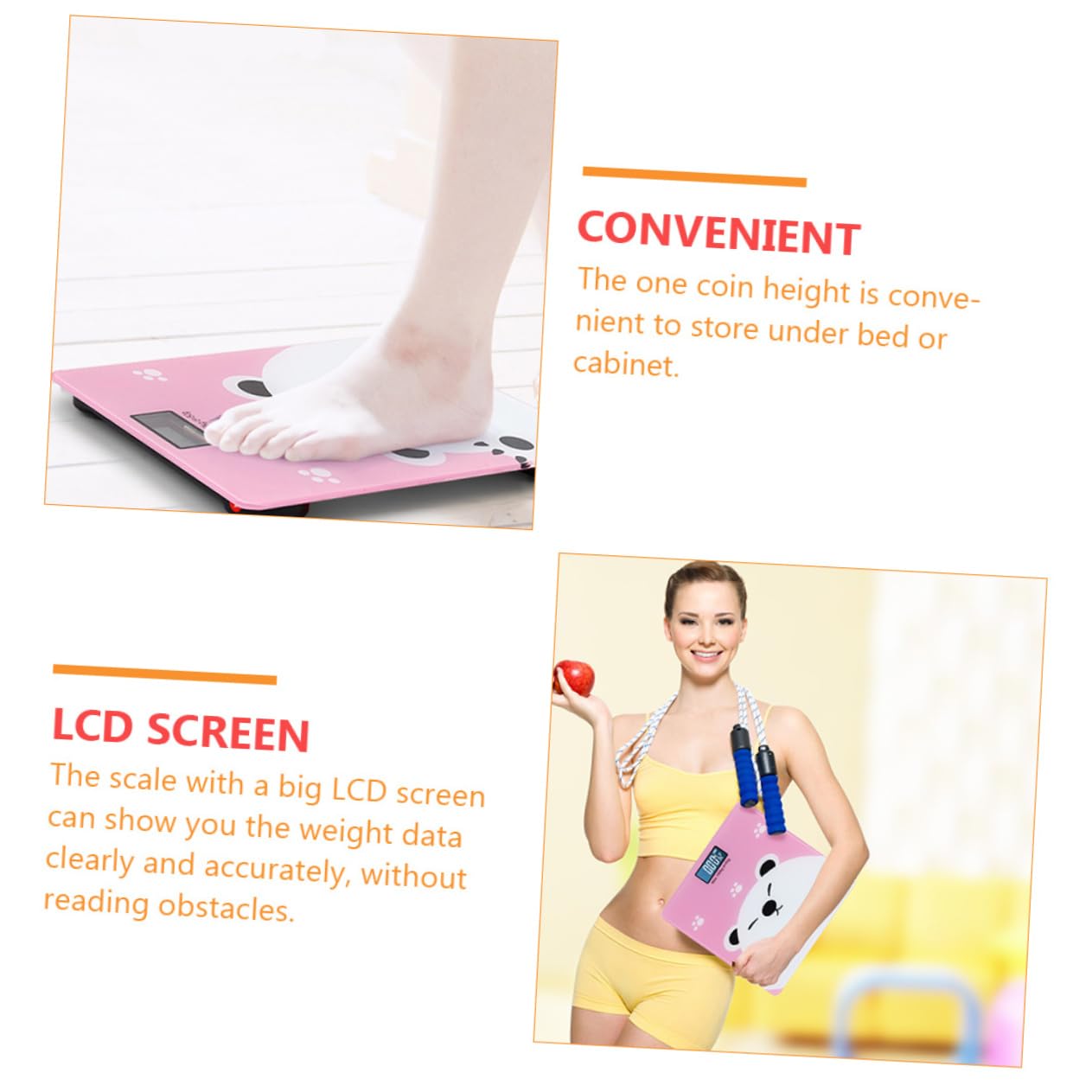 Digital Cartoon Weighing Scale Capacity High Precision Electronic Weight Machine with Display and Safety Edge Design