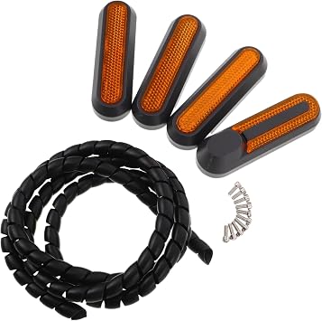 1set Electric Scooter Reflective Side Panel Accessories of Scooter Wheel Decorative Cover with Reflective Strips and Screws for Enhanced Safety and Stylish Look