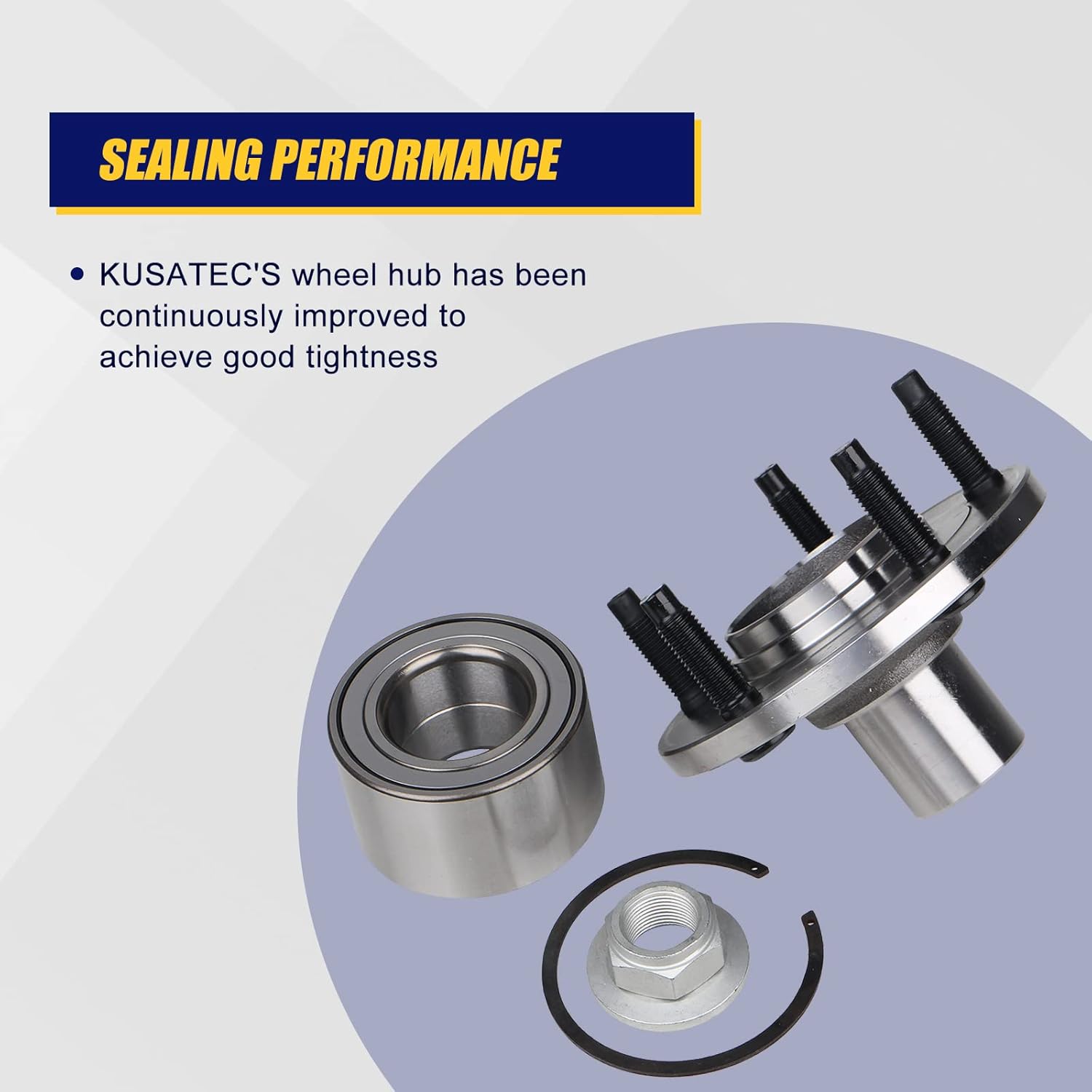 KUSATEC 518515 Front 2PCS Wheel Bearing and Hub Assembly Compatible with for Ford Escape 2001-2012, Mazda Tribute 2001-2011, Mercury Mariner 2005-2011, 5 Lug