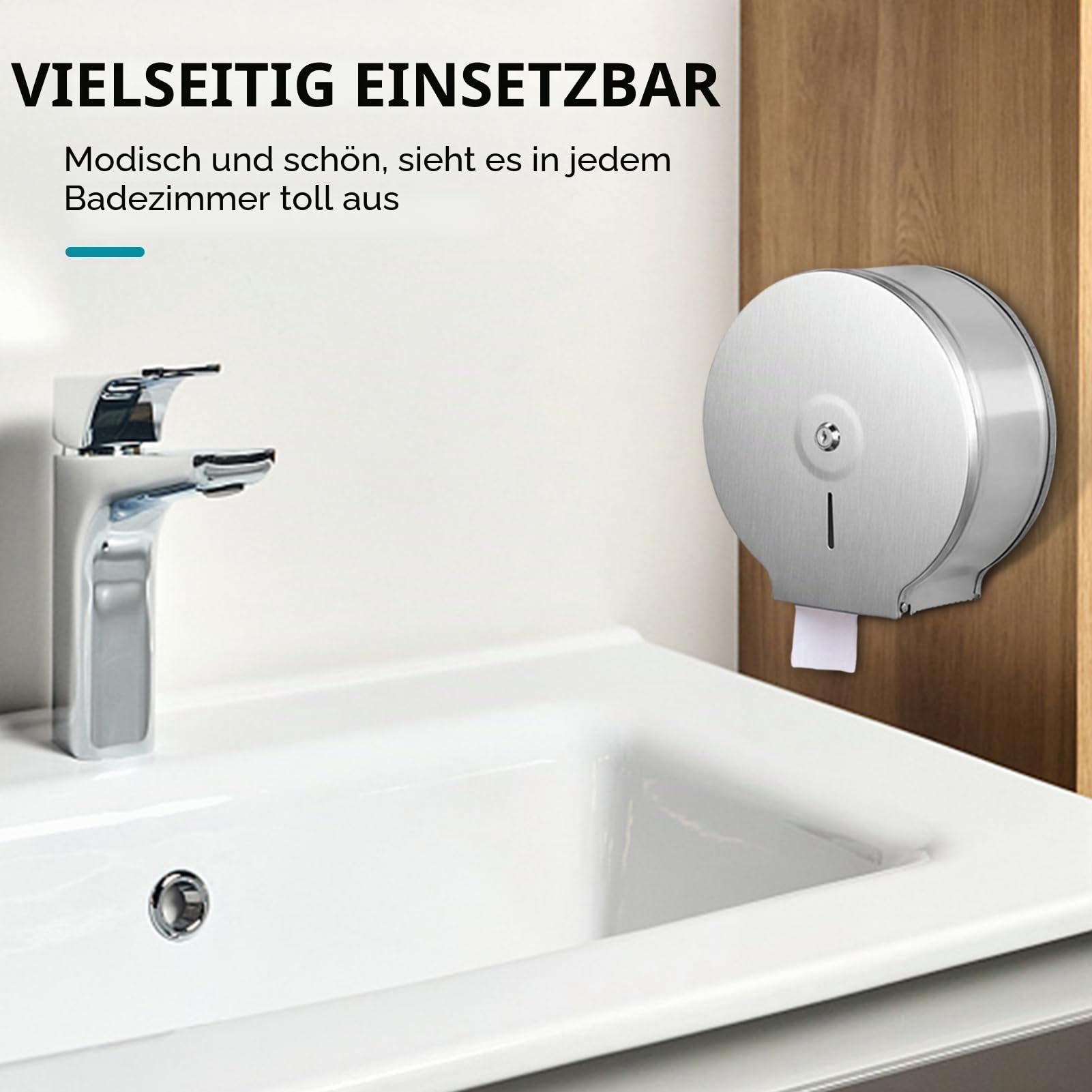 Cyrank Jumbo Toilettenpapierspender, Papierhandtuchspender für Wandmontage, Edelstahl Große Rolle Toilettenpapierhalter, Wasserdichter Papierspender, Gewerblicher Toilettenpapierhalter