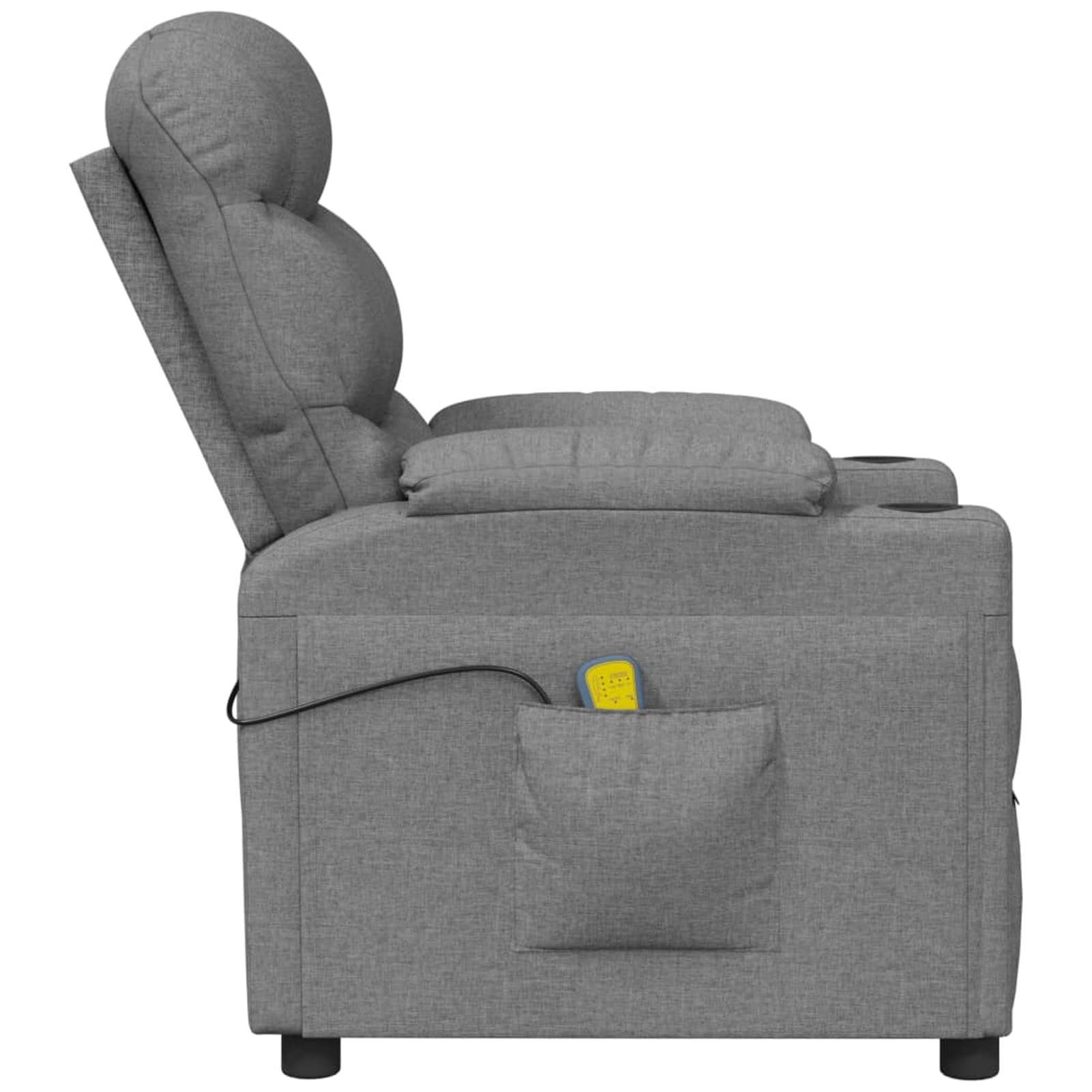 Festnight Sillón Reclinable con Reposapiés -Sillón de Masaje Reclinable-Butaca para salón - Máximo Relax y Confort - con Cómodo de Apertura Push Back - Gris Claro