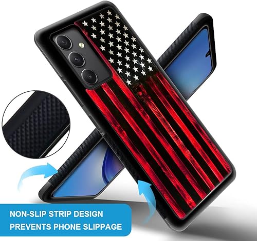Miniatura 2 de DJSOK Funda compatible con Samsung Galaxy A54 5G, diseño moderno de bandera estadounidense, diseño de patrón de lujo para hombres, niños y niñas,