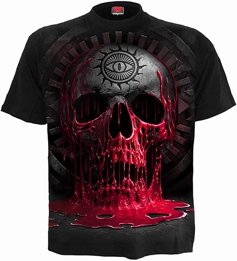 Spiral Skull Lava Hombre Camiseta Negro M 100% Algodón Regular