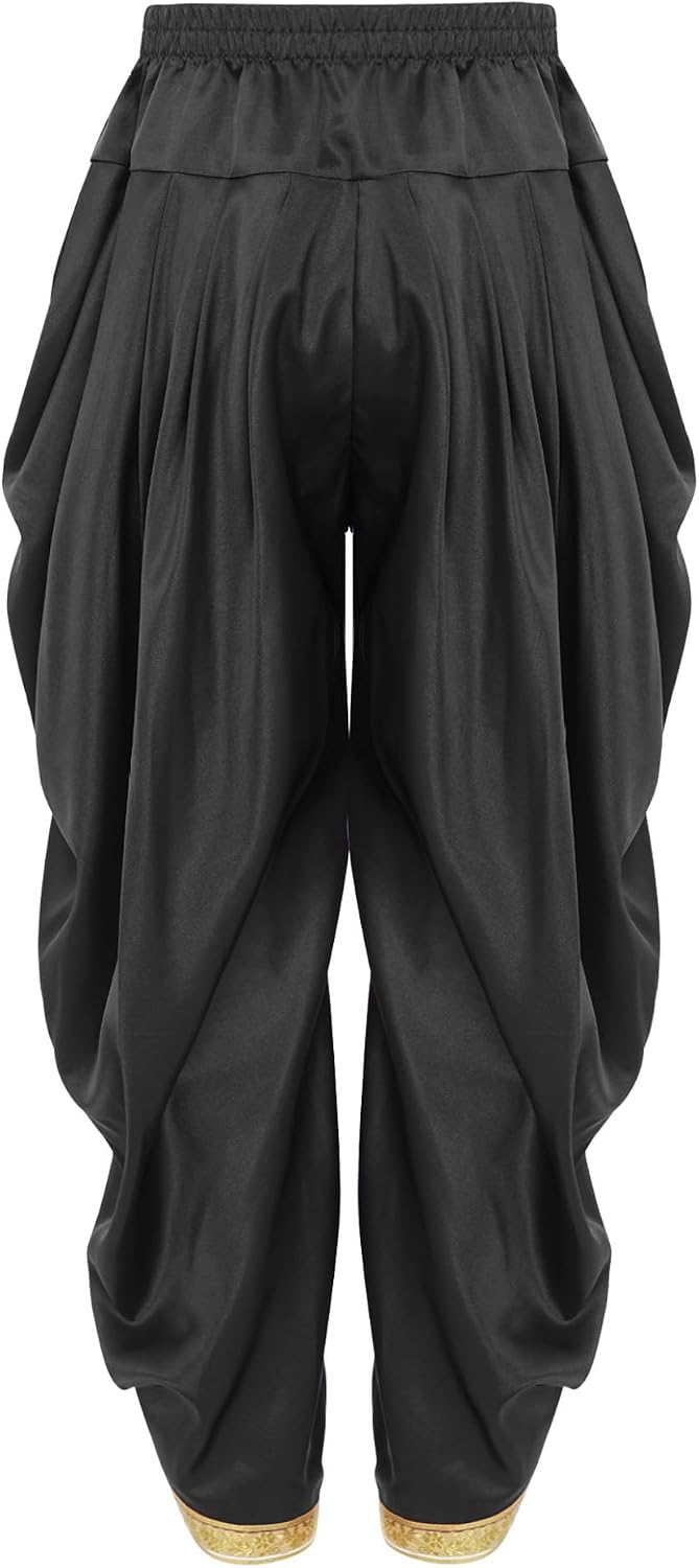 DINORMIN Kids Boys Traditional Indian Dhoti Pants 6-16 Years Draped Baggy Hippie Yoga Trousers Theme Party Costume